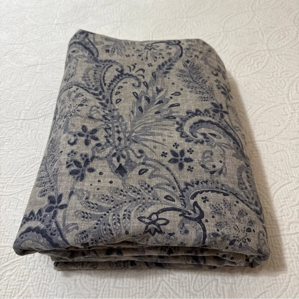Ethan‎ Allen Queen Duvet Cover Blue Gray Paisley 90